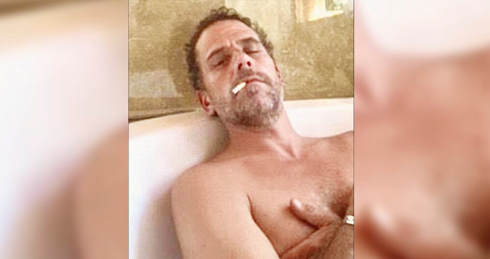 Los hombres de Trump hackearon el computador de Hunter y dieron a conocer esta imagen en medio de unas parrandas salvajes con alcohol y drogas. 