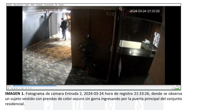 Imágenes de hombres que ingresaron al edificio donde vive el abogado José Luis Moreno