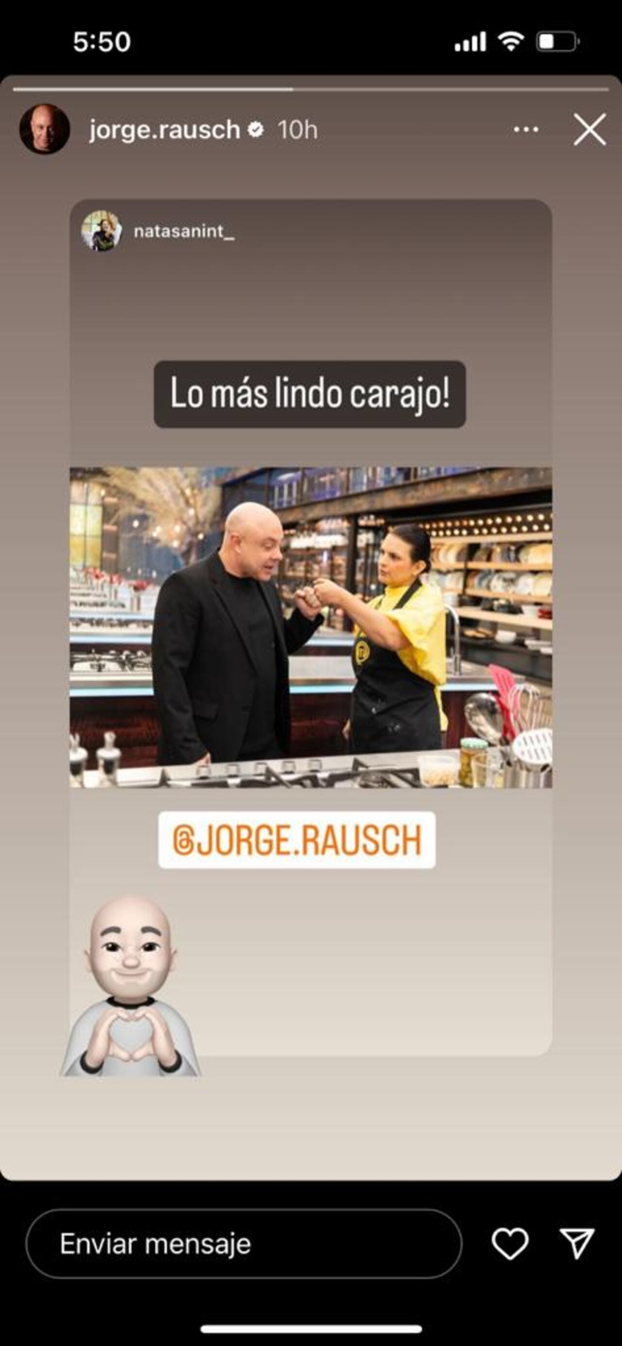 Natalia Sanint le dedica mensaje a Jorge Rausch.