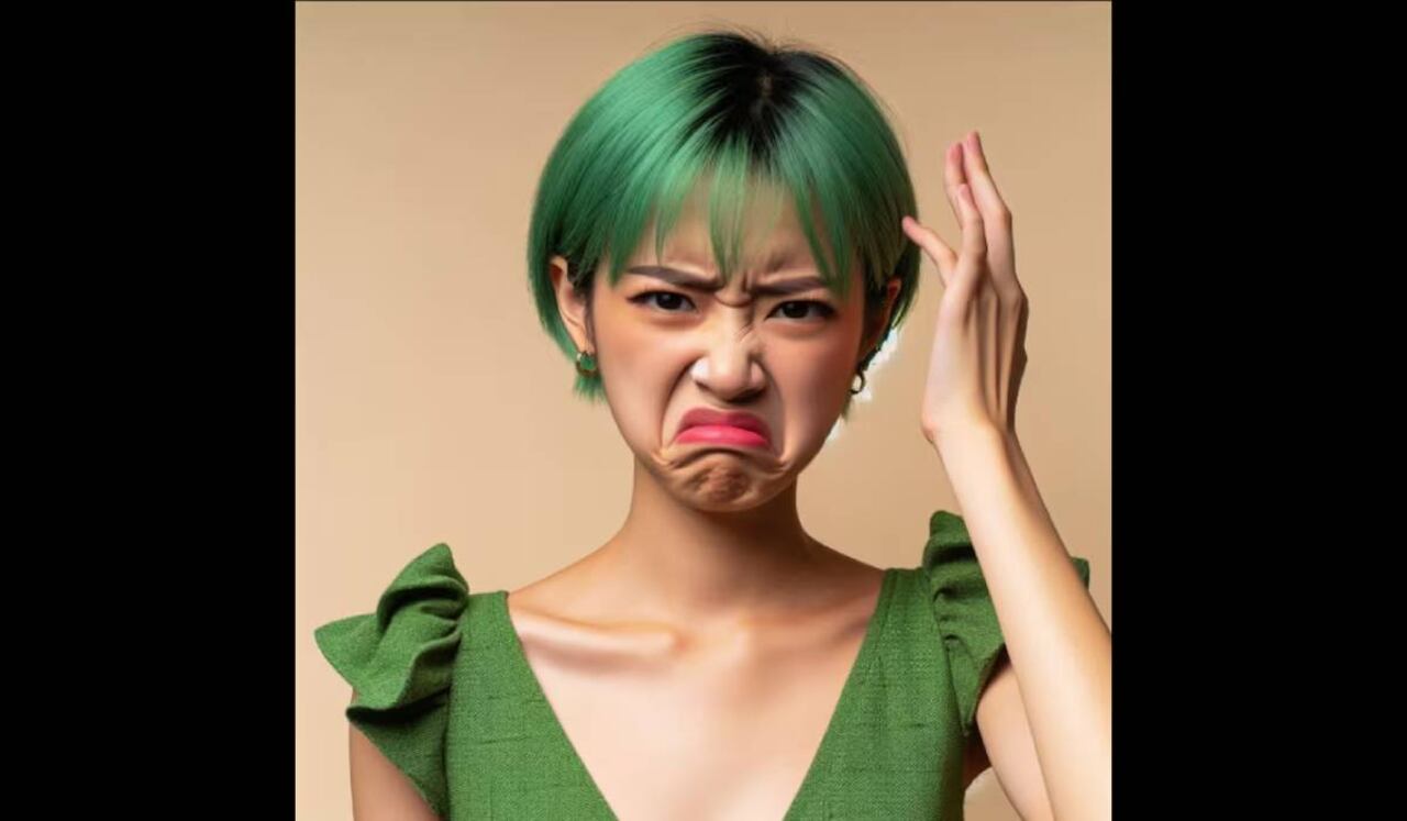 IA muestra cómo se vería la emoción de ‘Asco’ de intensamente en la vida real.