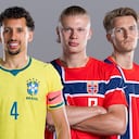 Vinícius y Marquinhos, estrellas de Brasil, junto a Erling Haaland y Martin Odegaard, referentes de Noruega.
