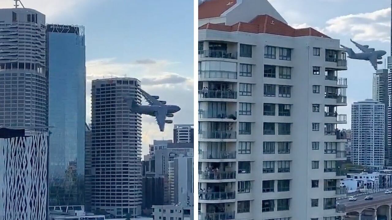 El avión C-17 voló a poca altura, pudiendo causar una tragedia.