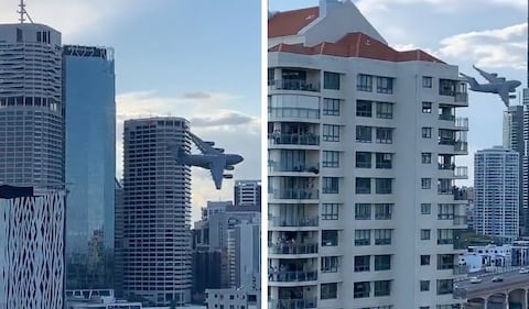 El avión C-17 voló a poca altura, pudiendo causar una tragedia.