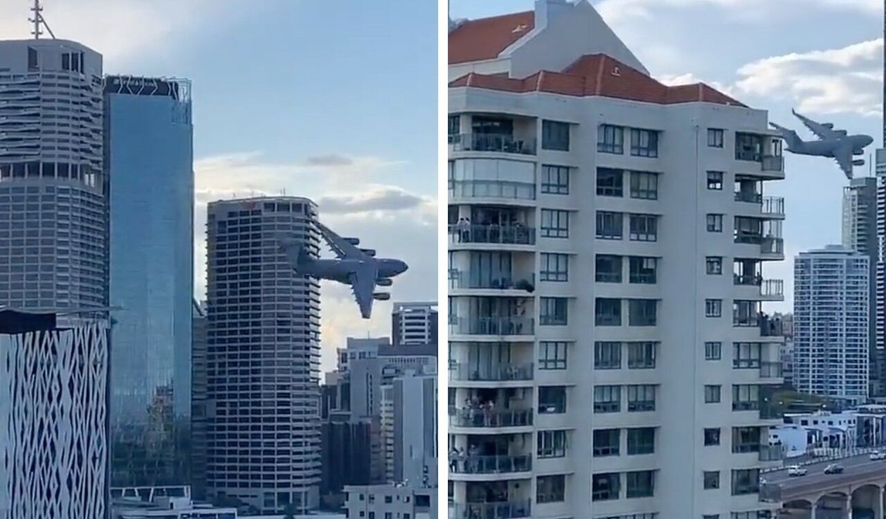 El avión C-17 voló a poca altura, pudiendo causar una tragedia.