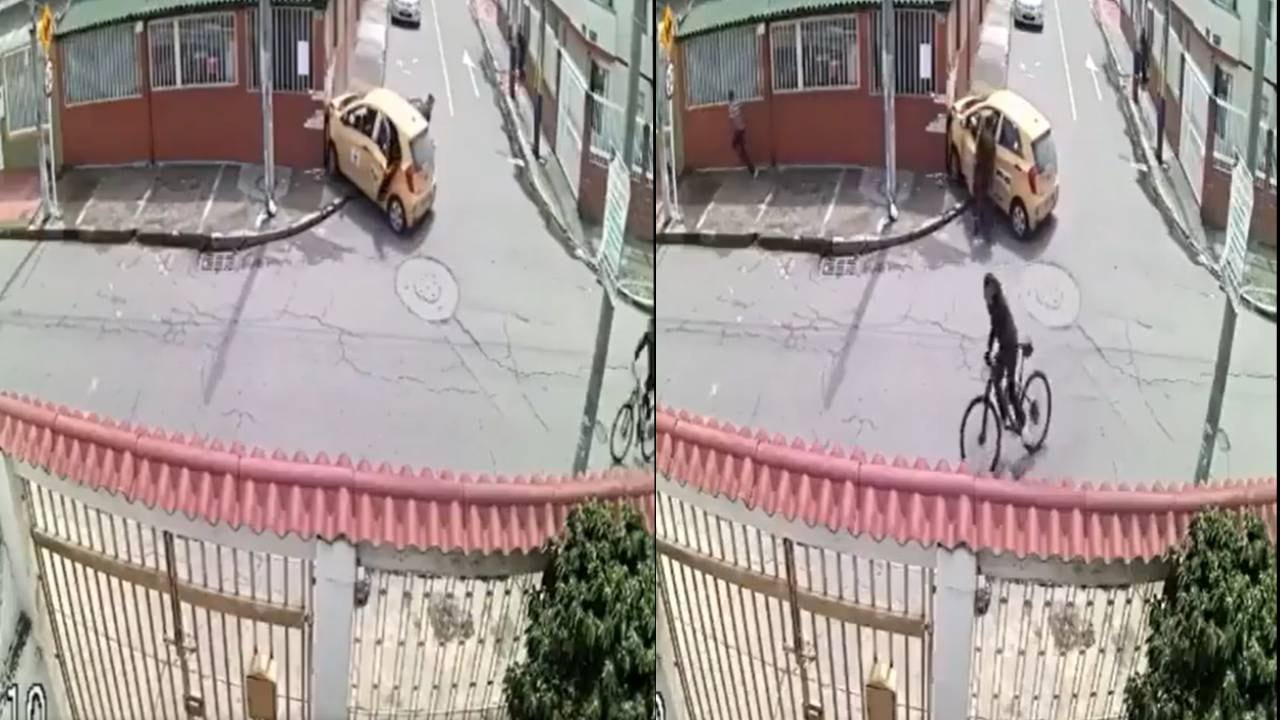 Colisión de ladrones en taxi en Bogotá
