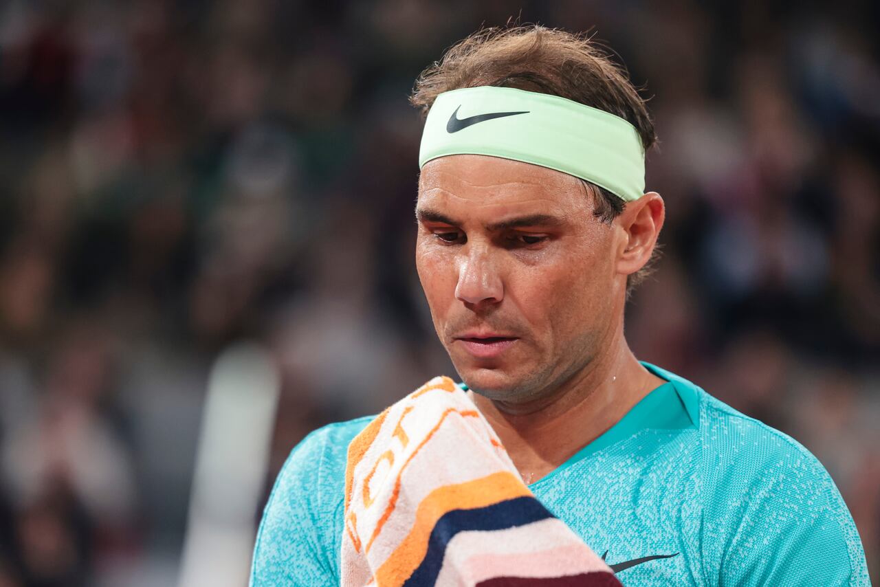 27 May 2024, France, Paris: Tennis: Grand Slam/ATP Tour - French Open, men's singles, 1st round. Zverev (Hamburg) - Nadal (Spain). Rafael Nadal. Photo: Frank Molter/dpa (Photo by Frank Molter/picture alliance via Getty Images)