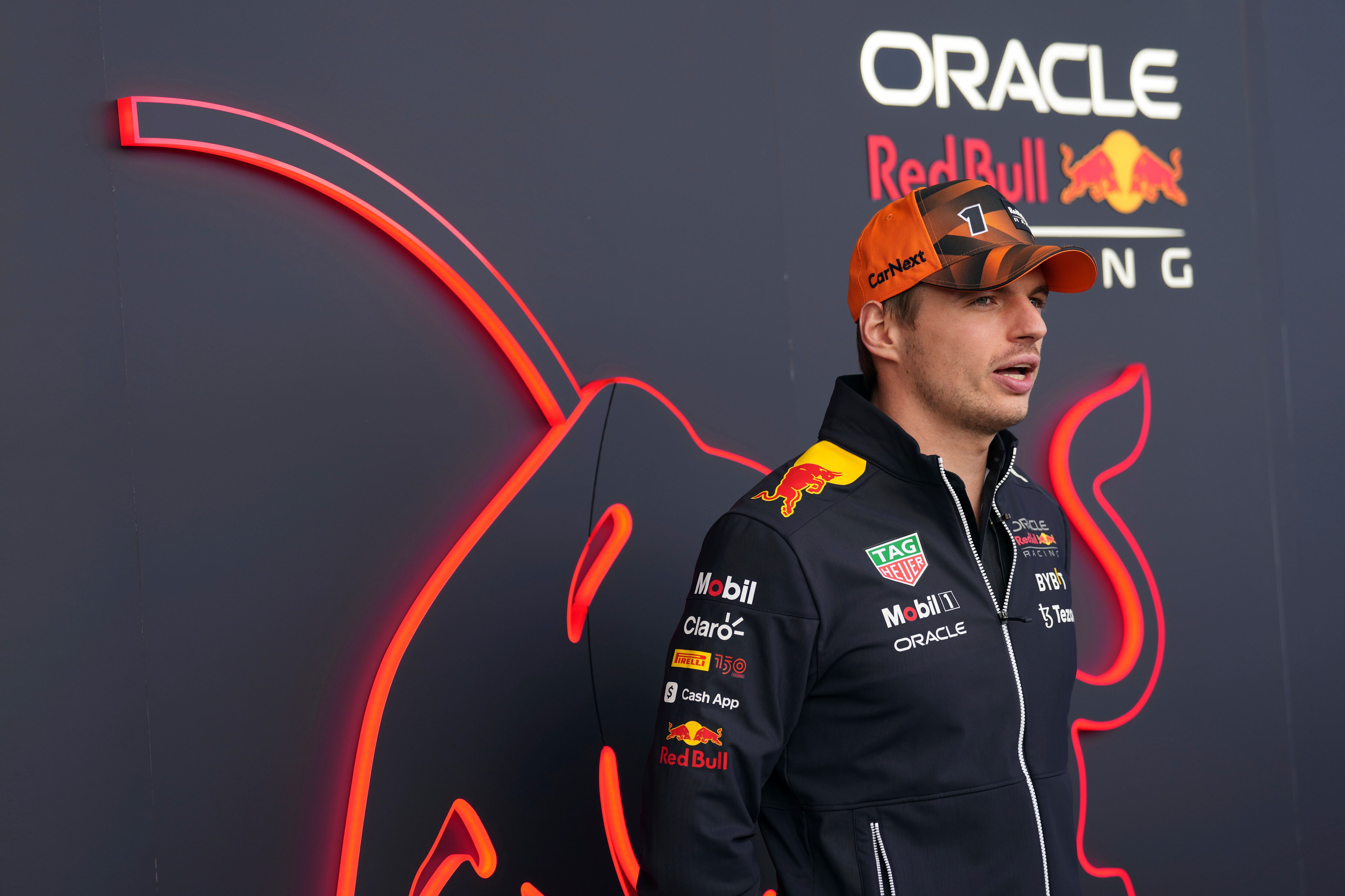 Red Bull driver Max Verstappen of the Netherlands speaks to media before the Japanese Formula One Grand Prix at the Suzuka Circuit in Suzuka, central Japan, Thursday, Oct. 6, 2022. (AP Photo/Eugene Hoshiko)