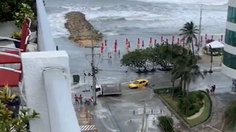 Mar de leva en Cartagena
