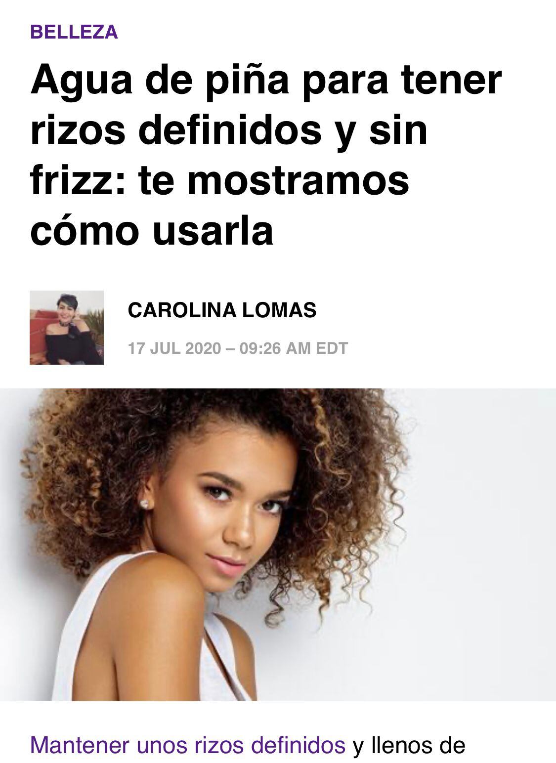 El artículo de Univisión