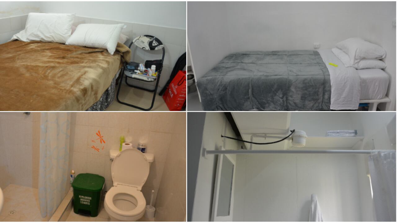Estas son las imágenes de las celdas de los contratistas corruptos Carlos Mattos (izq) y Emilio Tapia (der).