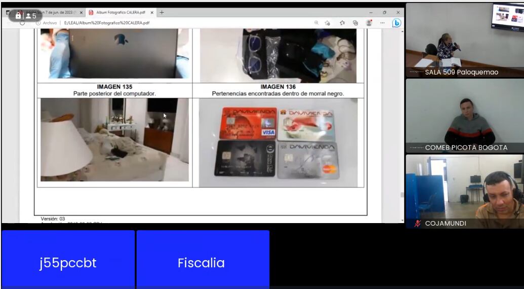 La Fiscalía General reveló varias pruebas contra Jhonier Leal.