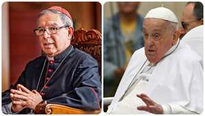 El cardenal Luis José Rueda y el Papa Francisco.