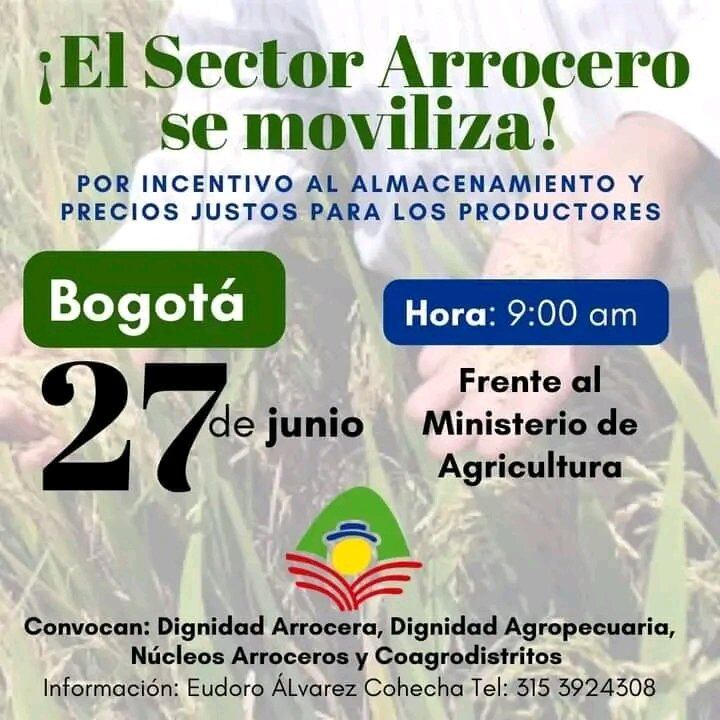 Marcha de los cultivadores arroceros.