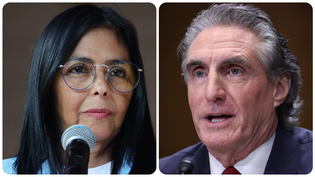 Delcy Rodríguez y Dough Burgum