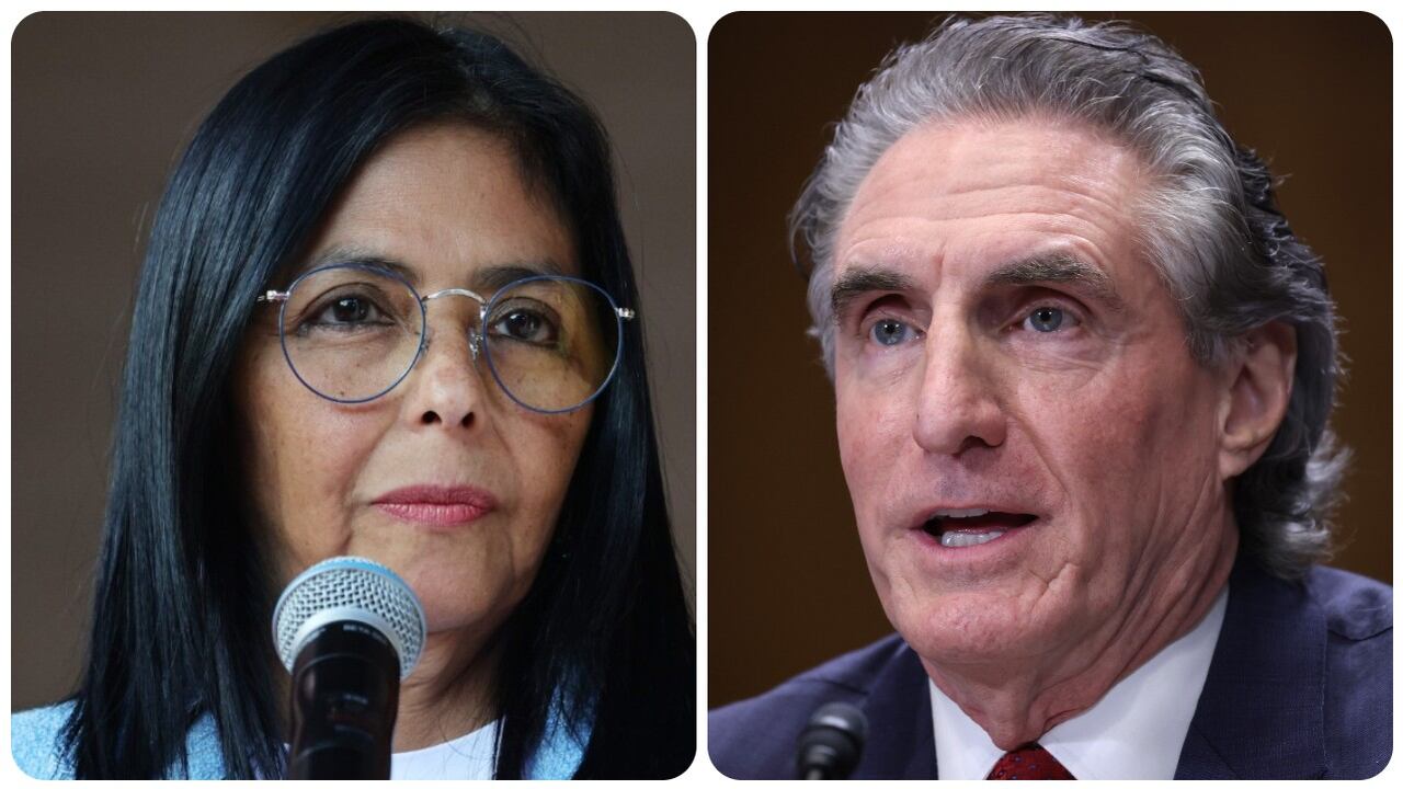 Delcy Rodríguez y Dough Burgum