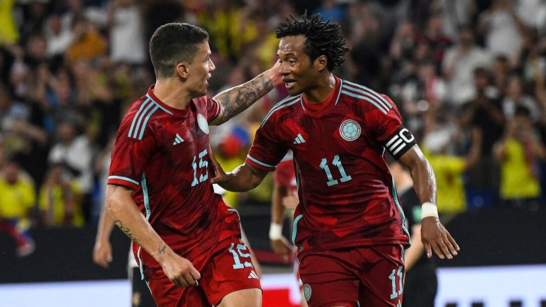 Juan Guillermo Cuadrado festejando el segundo gol de Colombia ante Alemania.