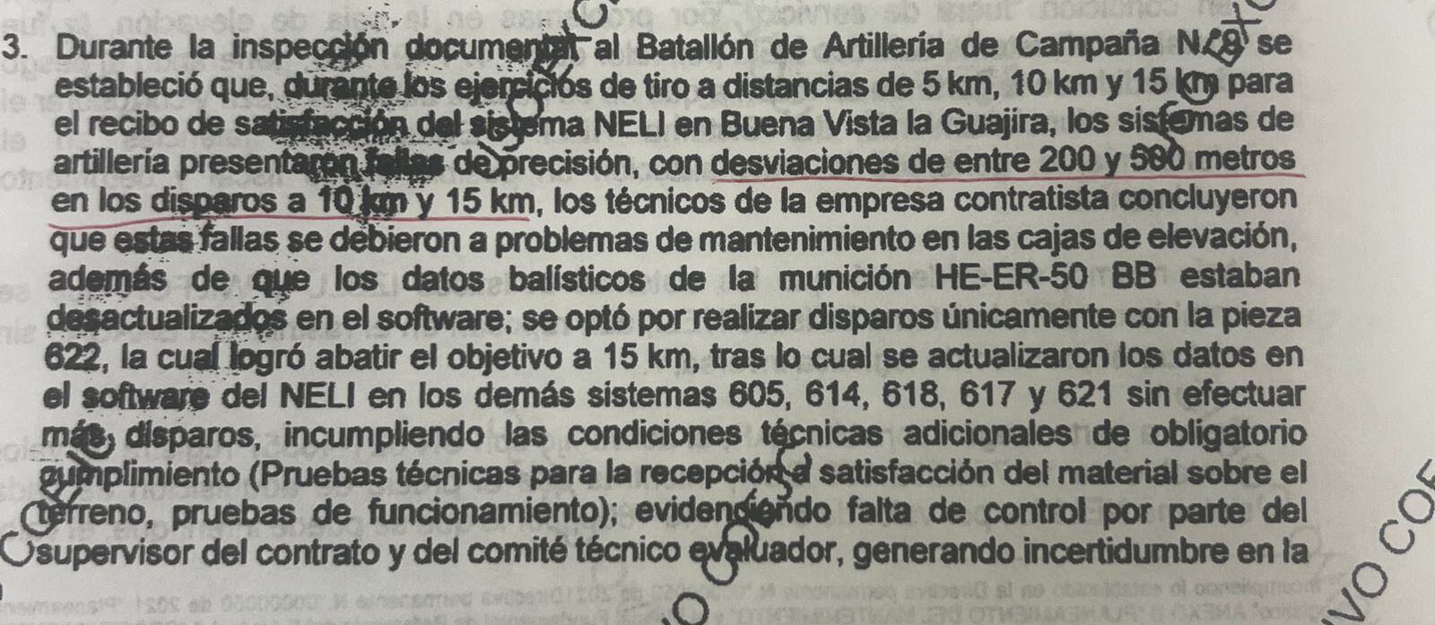 Este documento de la inspección del Ejército advertía a la propia institución de presuntas irregularidades con el sistema Obús.