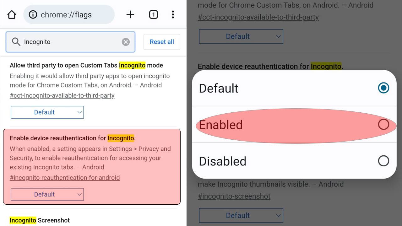Google Chrome permite aplicar el bloqueo con huella dactilar a las pestañas del navegador.