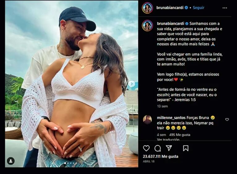 Mensaje de Bruna Biancardi