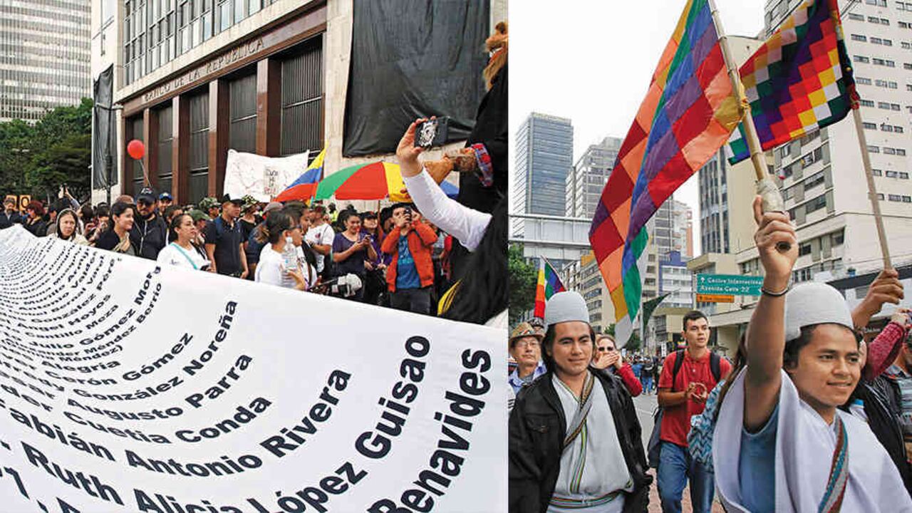 No solo las reformas impulsaron las marchas. Los asesinatos de líderes sociales e indígenas también han indignado a la gente.