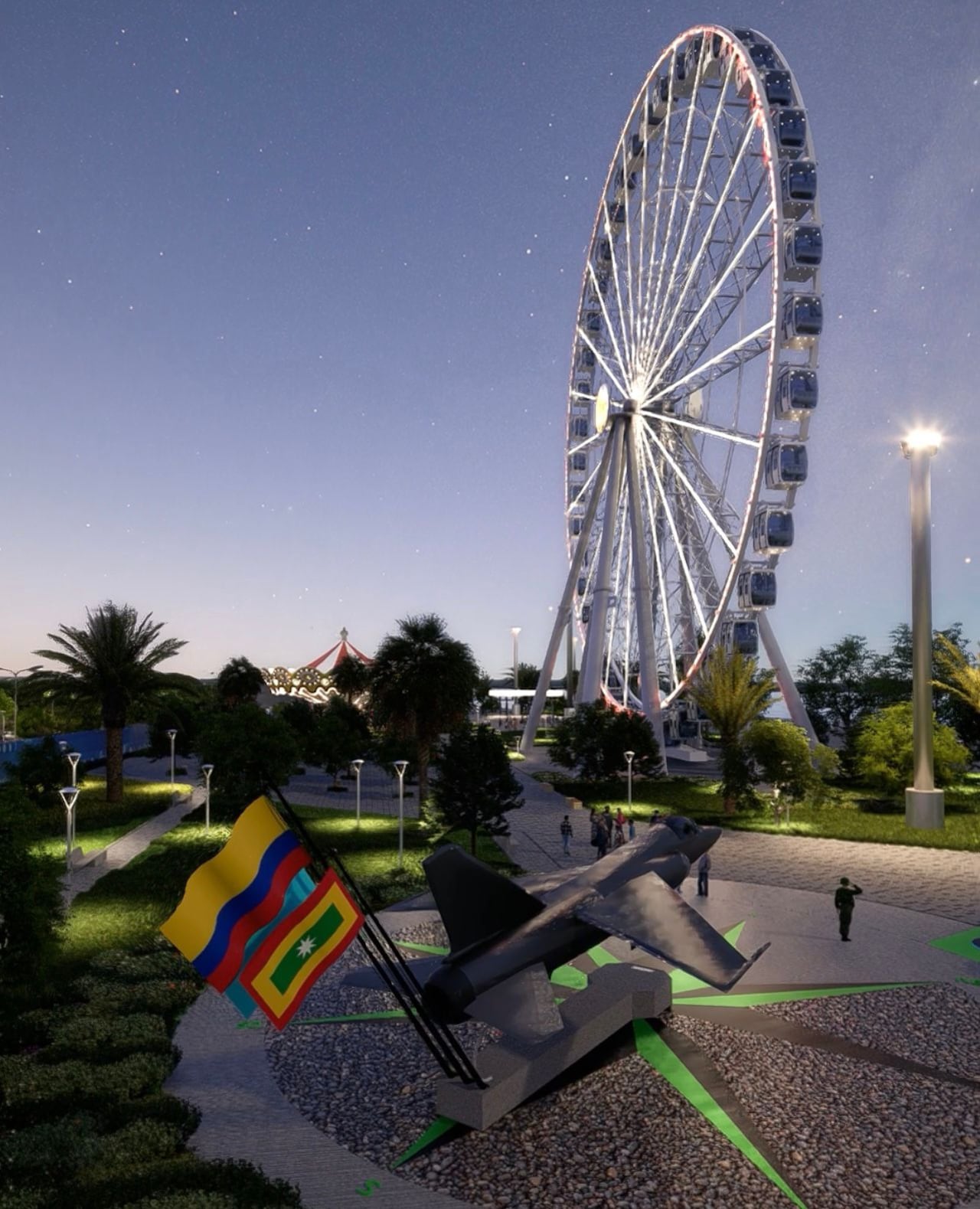 Luna del río en Gran Malecón de Barranquilla.