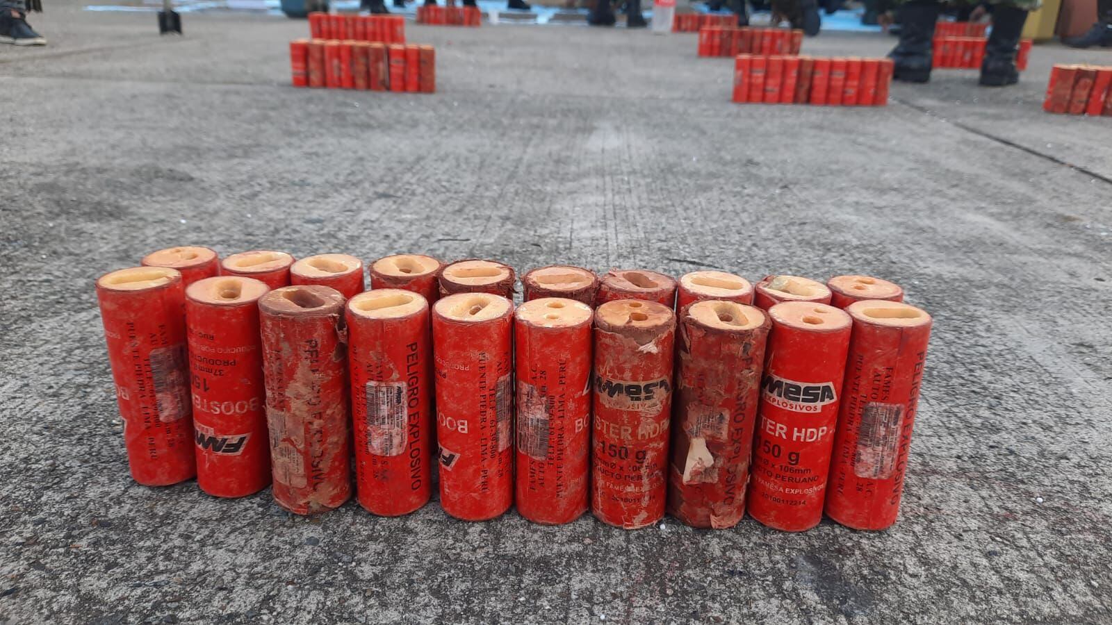 Material bélico incautado en Putumayo.