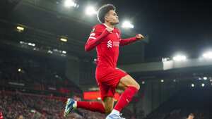 Luis Díaz celebrando uno de sus tantos en la temporada 23-24.