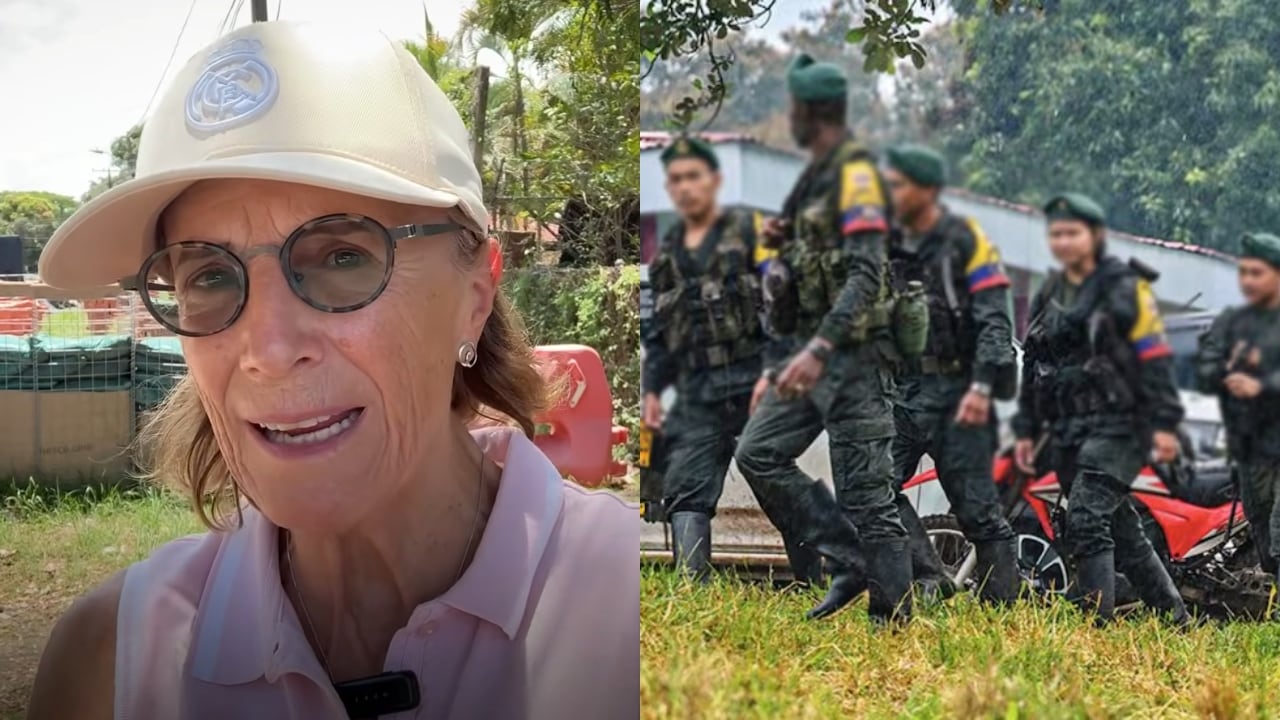 Salud Hernández-Mora y miembros de las disidencias de las Farc.