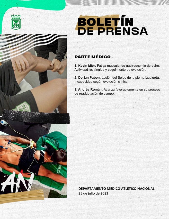 Comunicado Nacional sobre los jugadores lesionados