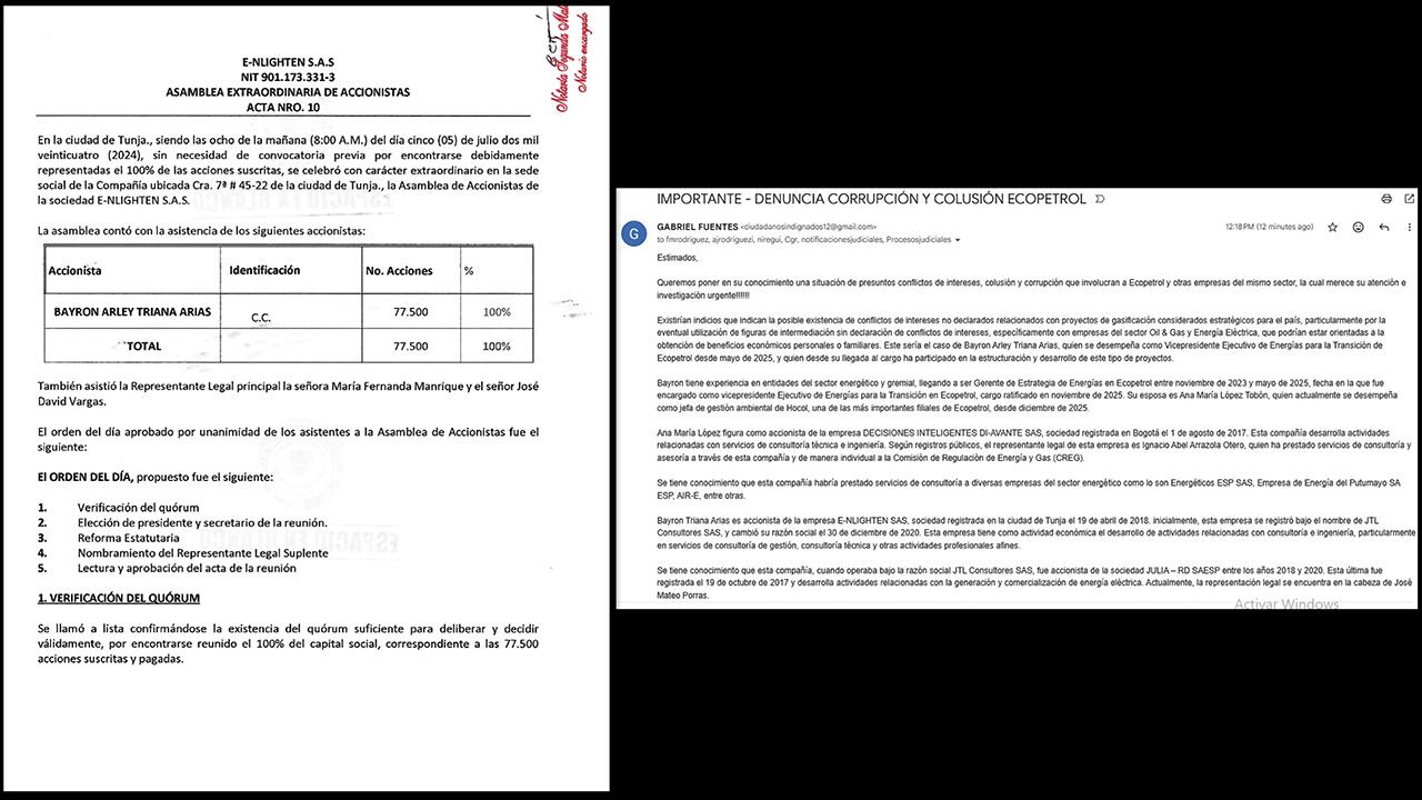 El primer nodo es Triana, quien fundó una empresa llamada JTL Consultores el 18 de abril de 2018, en Bogotá. Posteriormente, el domicilio de la empresa se trasladó a Tunja, cambiando el nombre a Enlighten S. A. S.

