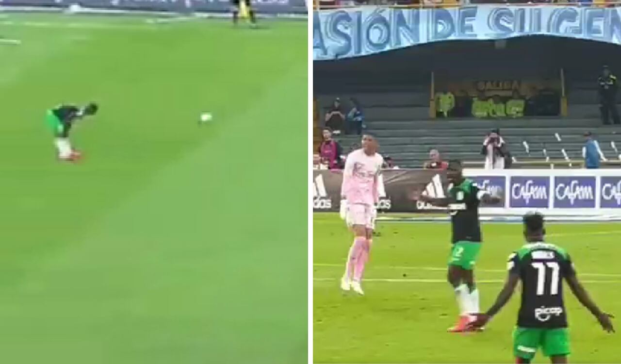 Cristian Zapata se olvidó de un balón en medio del juego contra Millonarios