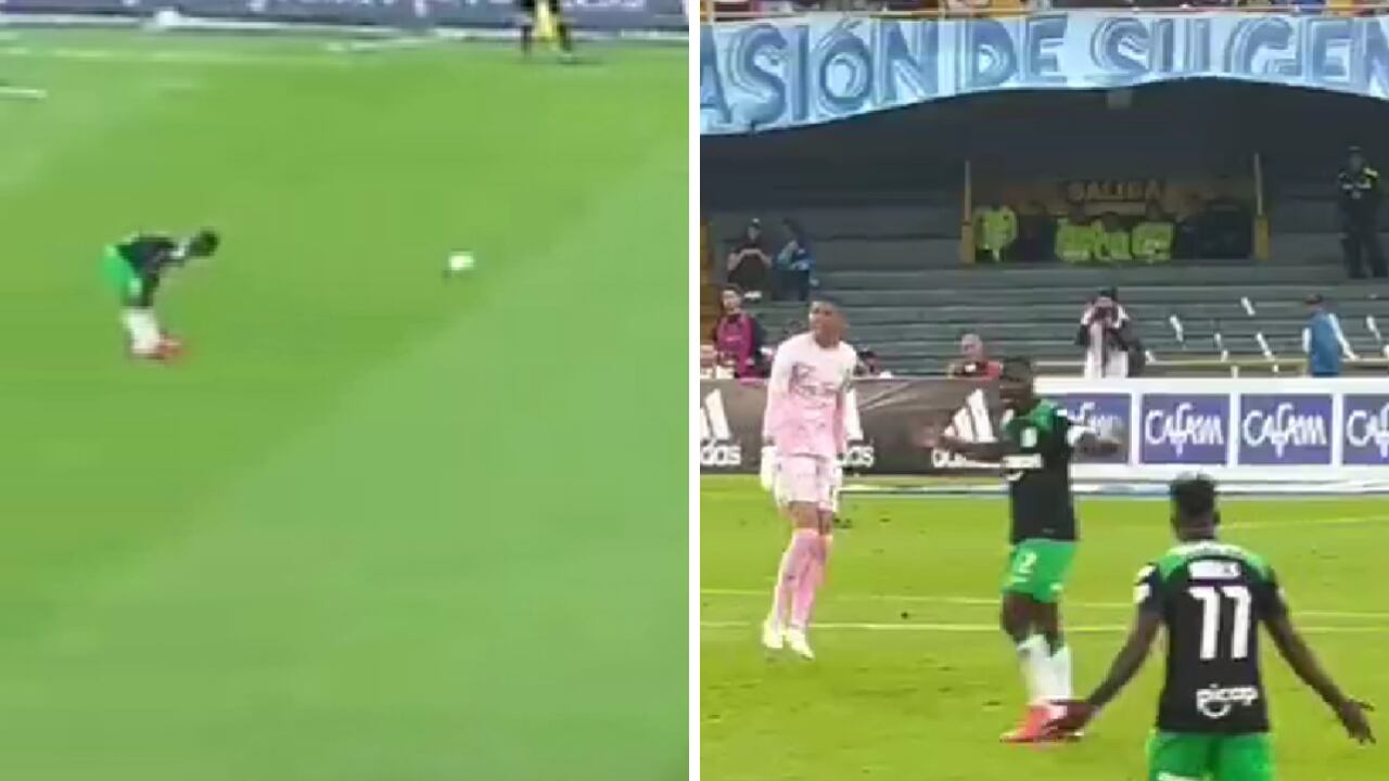 Cristian Zapata se olvidó de un balón en medio del juego contra Millonarios