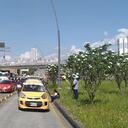 Accidente en el carril de Metrolínea en Bucaramanga.