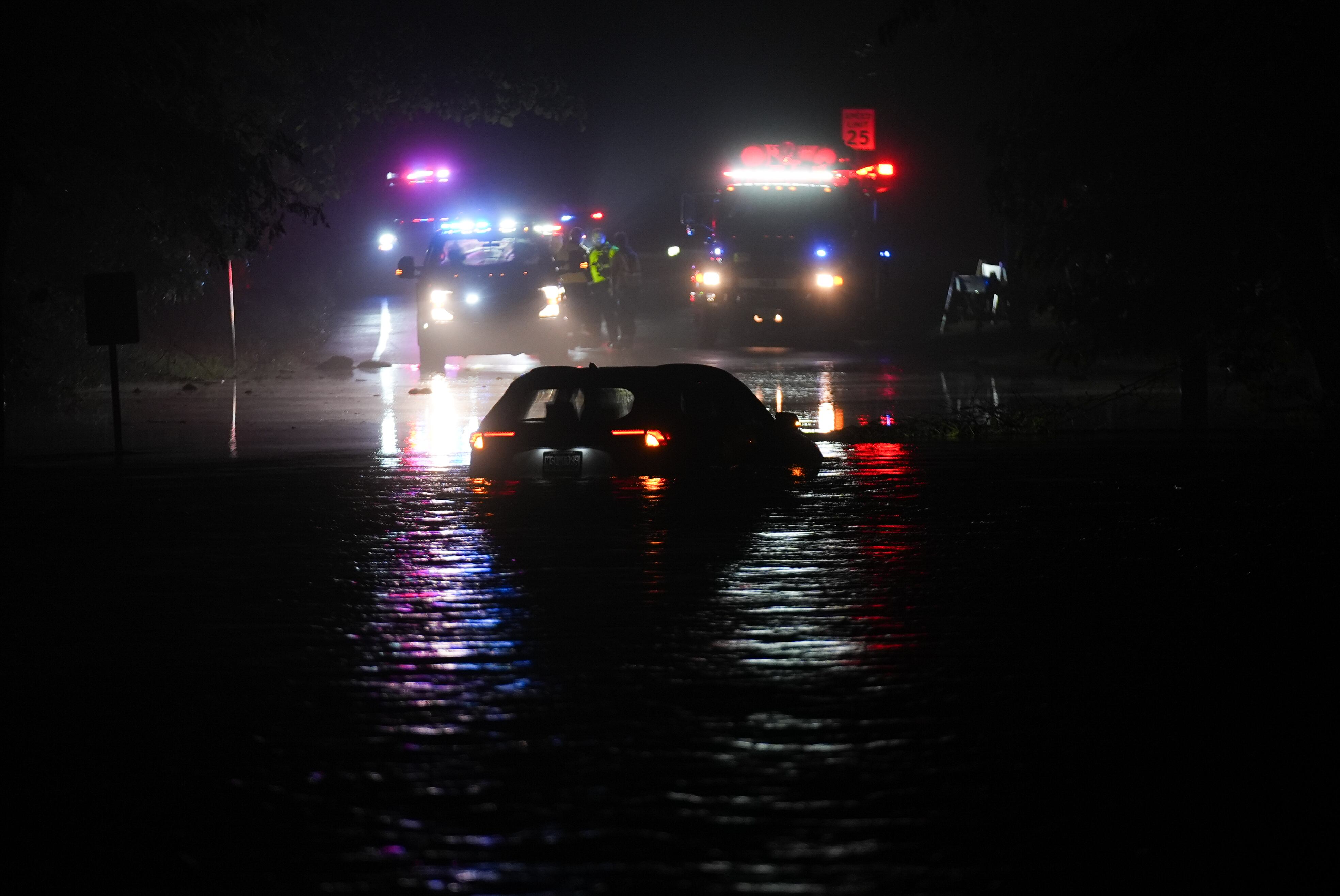 Vista de las calles inundadas en Nueva Jersey.