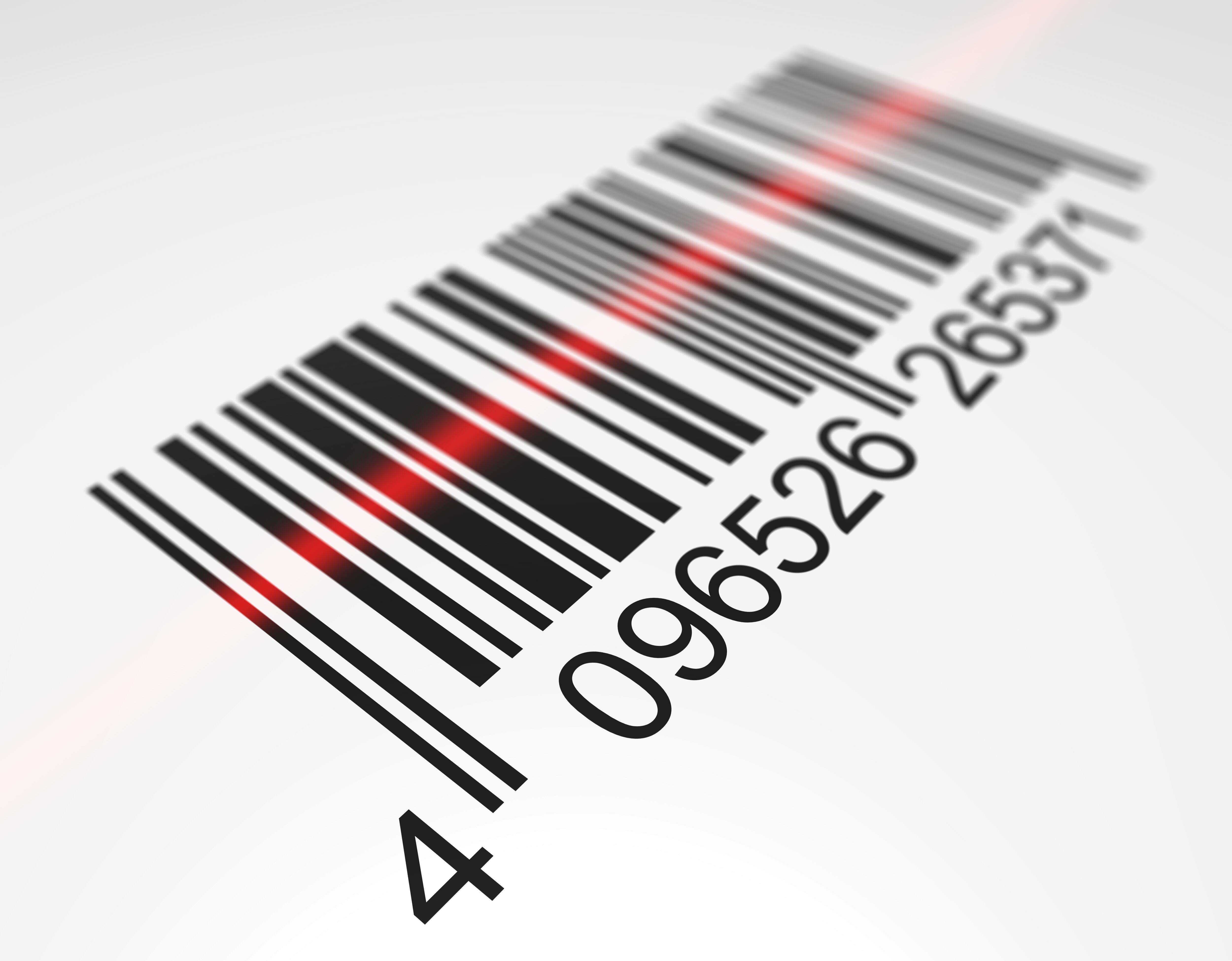 Bar code scanning. Digitally generated image.