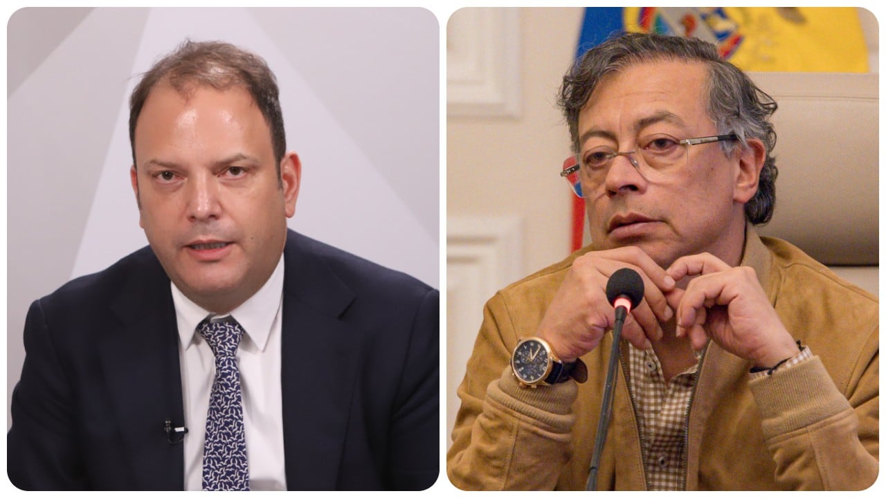 El presidente de Asocapitales, Andrés Santamaría Garrido, y el presidente Gustavo Petro.