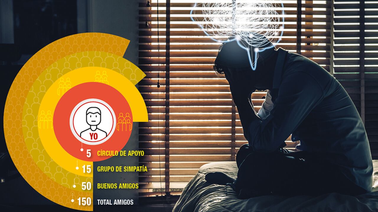 Estructura de amistadSegún Robin Dunbar, estos círculos representan los tipos de amigos. Con la covid se afectó el contacto con todos.