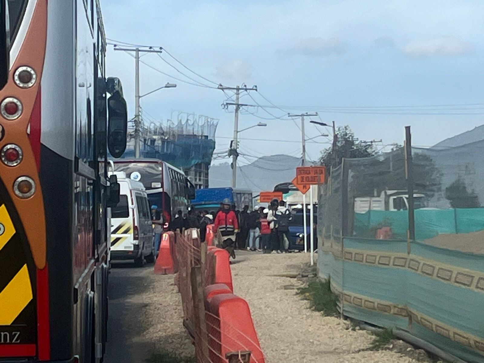 Trancón en el norte de Bogotá, cerca a Guaymaral.