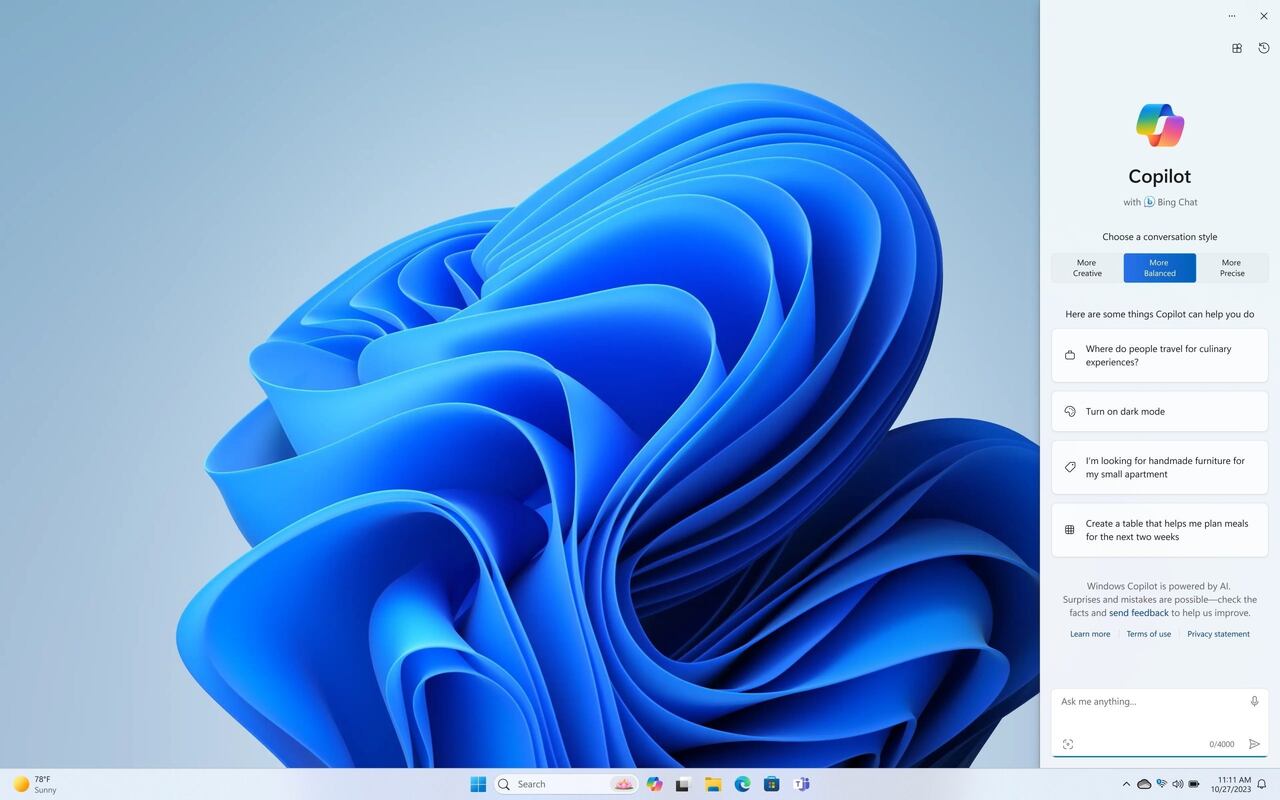 La actualización de Windows 11 con la implementación de Copilot.