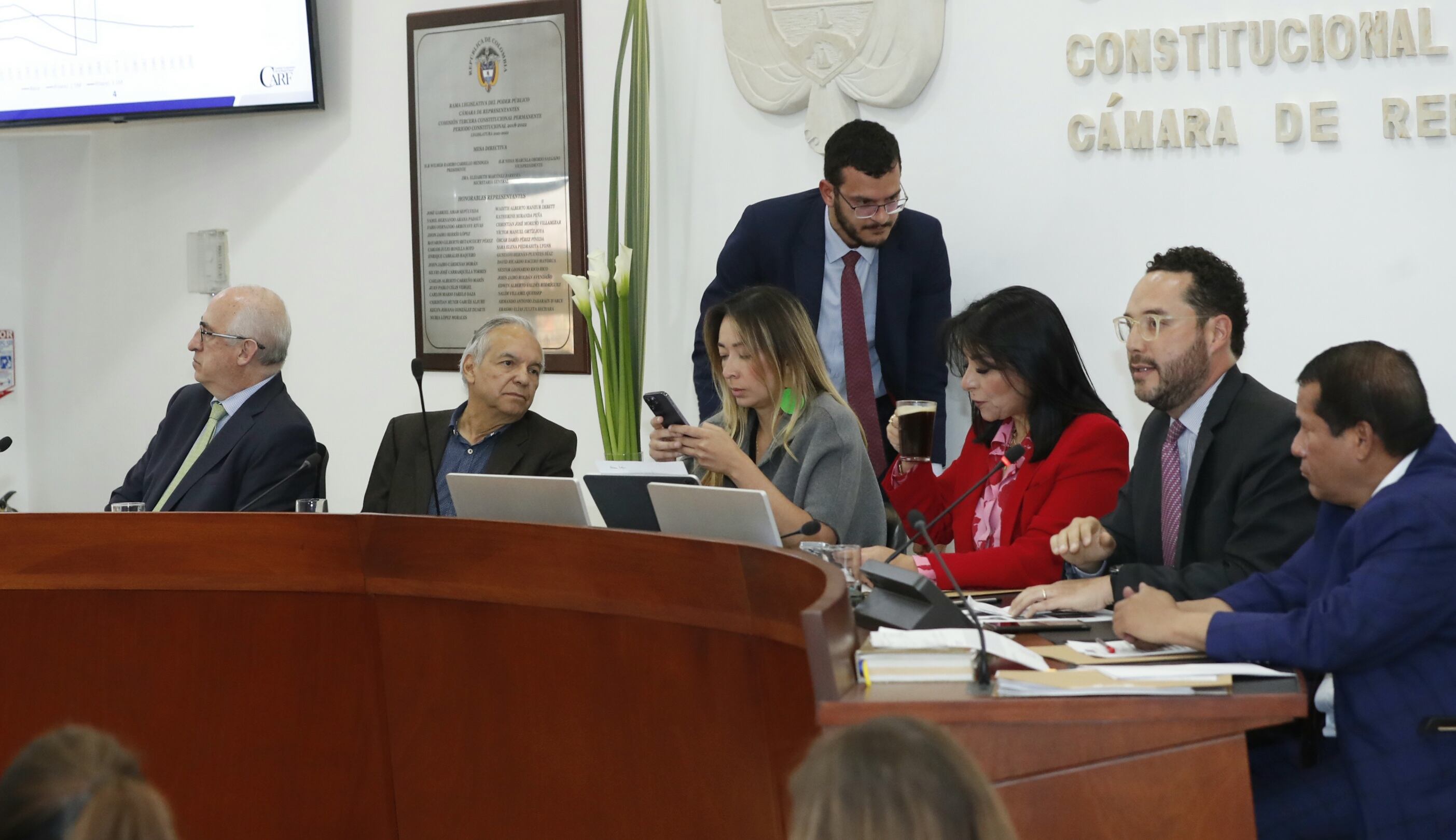 Leonardo Villar Gerente Banco de la República y Ricardo Bonilla Ministro de Hacienda
Cámara de Representantes