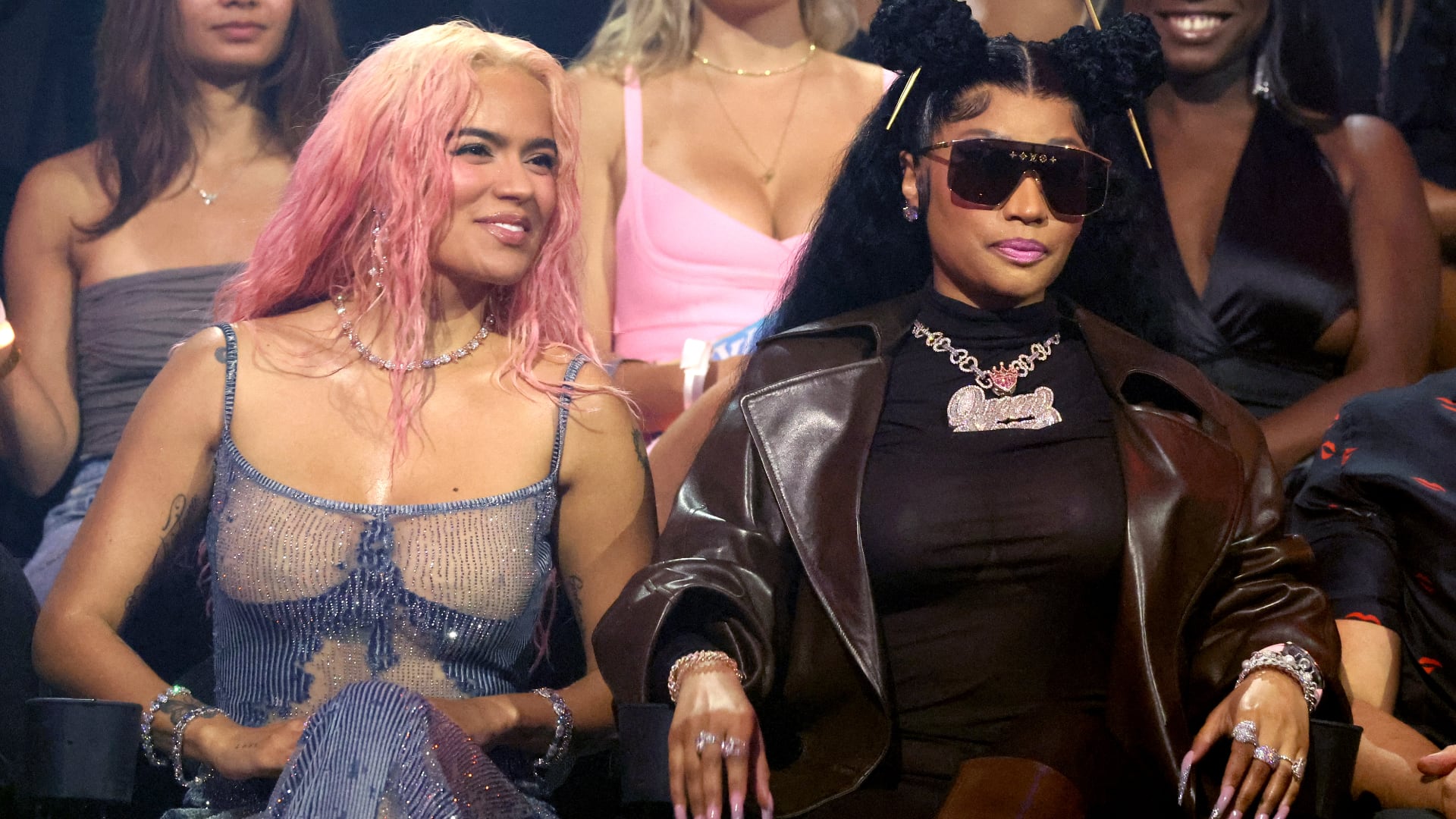 Las artistas son amigas desde que hicieron juntas la canción Tusa. (Photo by Mike Coppola/Getty Images for MTV).