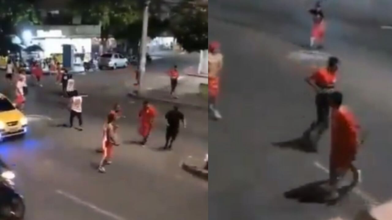 Desmanes de hinchas del América de Cali en Bucaramanga.