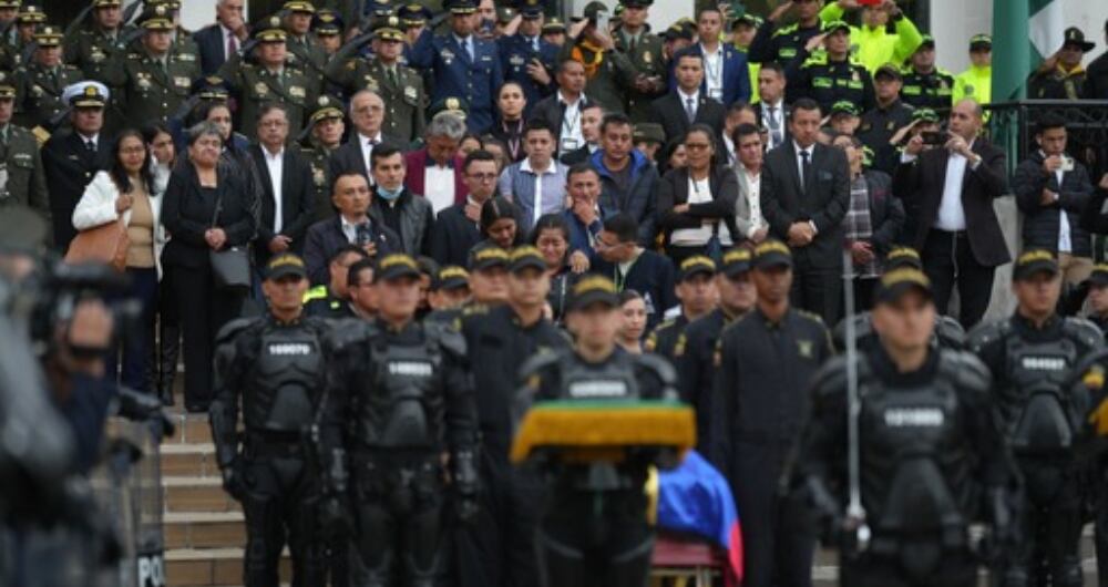 Despedida de policía asesinado en Caquetá.