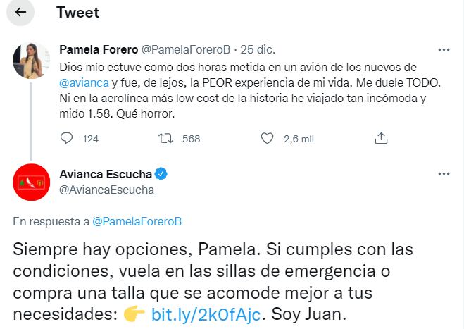 La respuesta de la aerolínea generó disgusto entre los usuarios de la red social