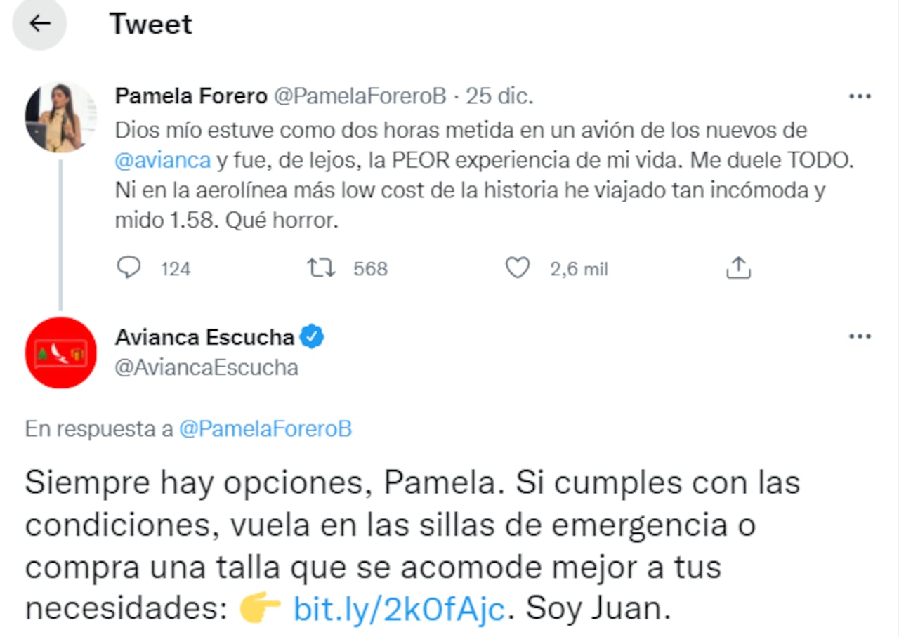 La respuesta de la aerolínea generó disgusto entre los usuarios de la red social