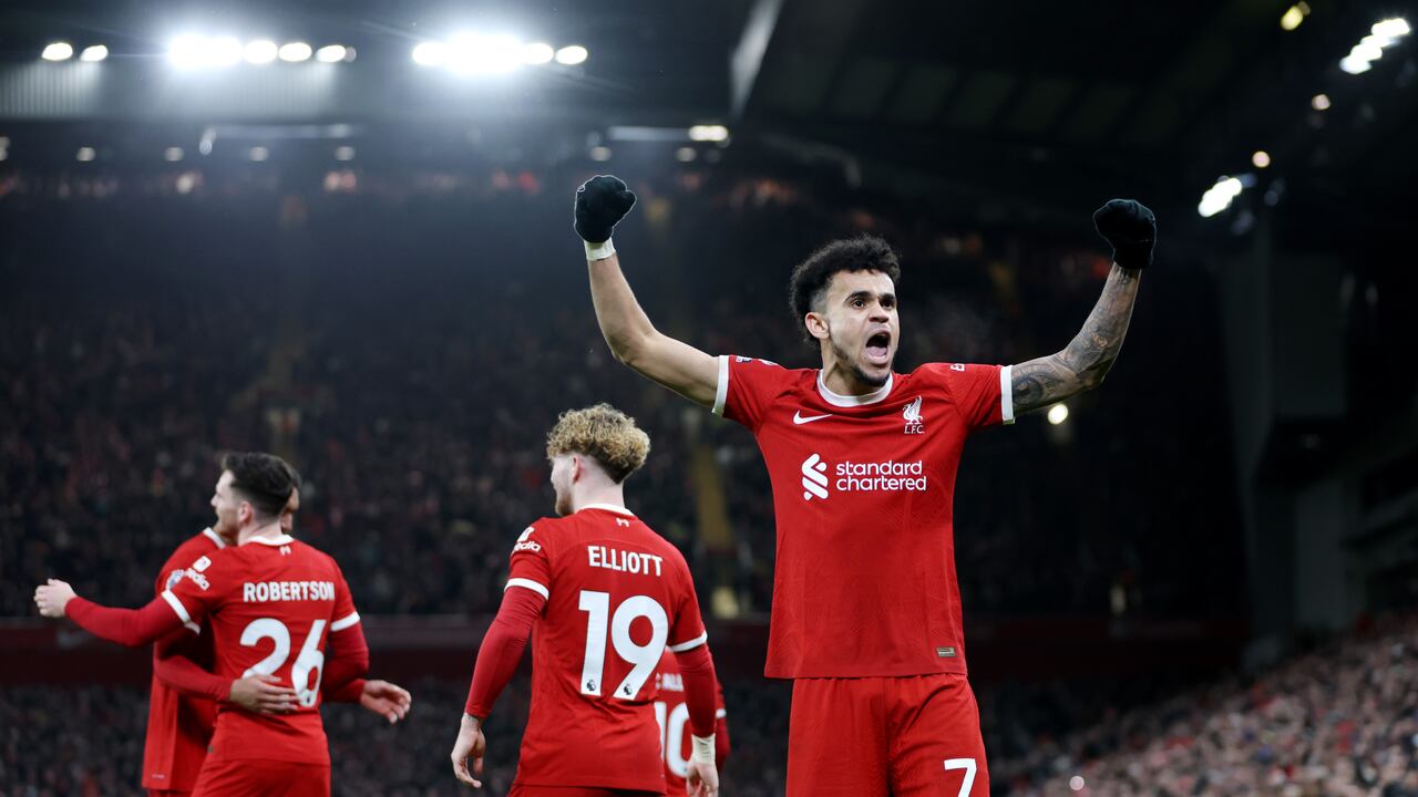 Luis Díaz celebrando su gol ante Luton
