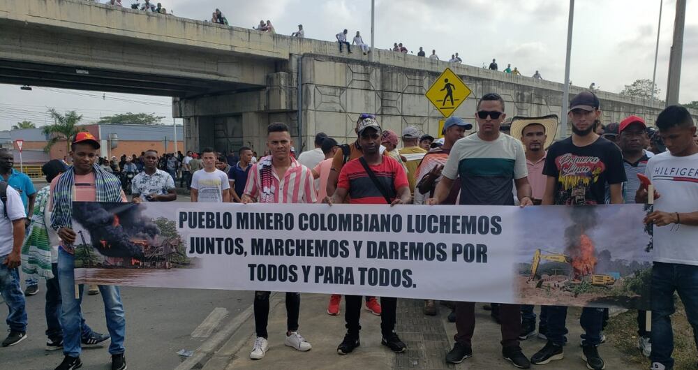 Paro de mineros en el Bajo Cauca antioqueño.