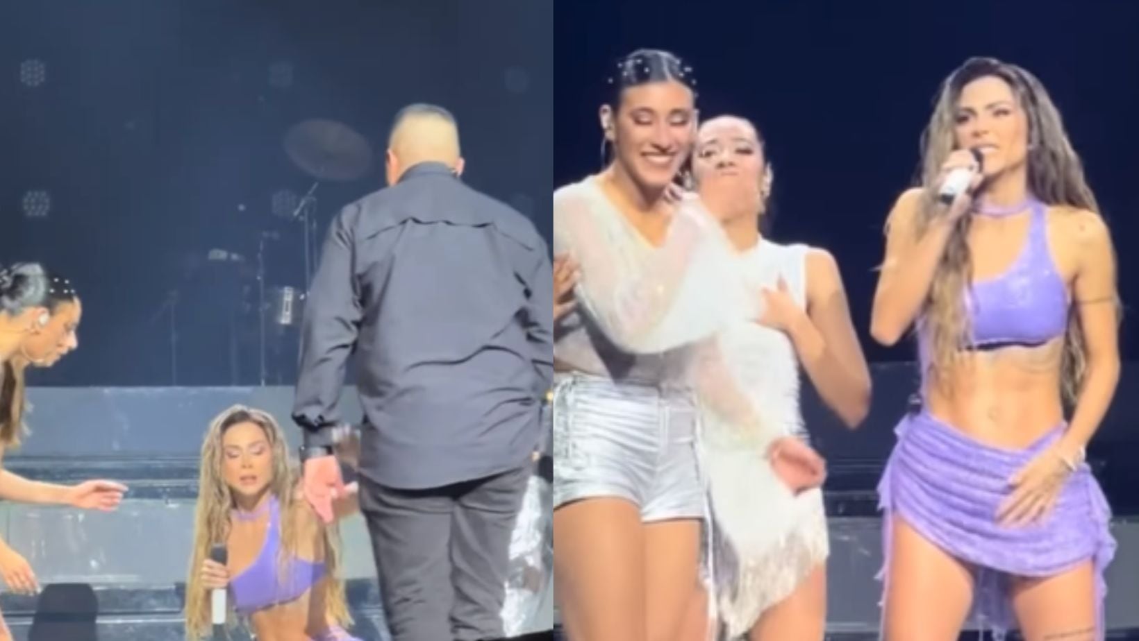 Greeicy pasó susto en pleno show a causa de un calambre, pero hizo reír a sus fans con su reacción: “muchachos tengo 31 años”