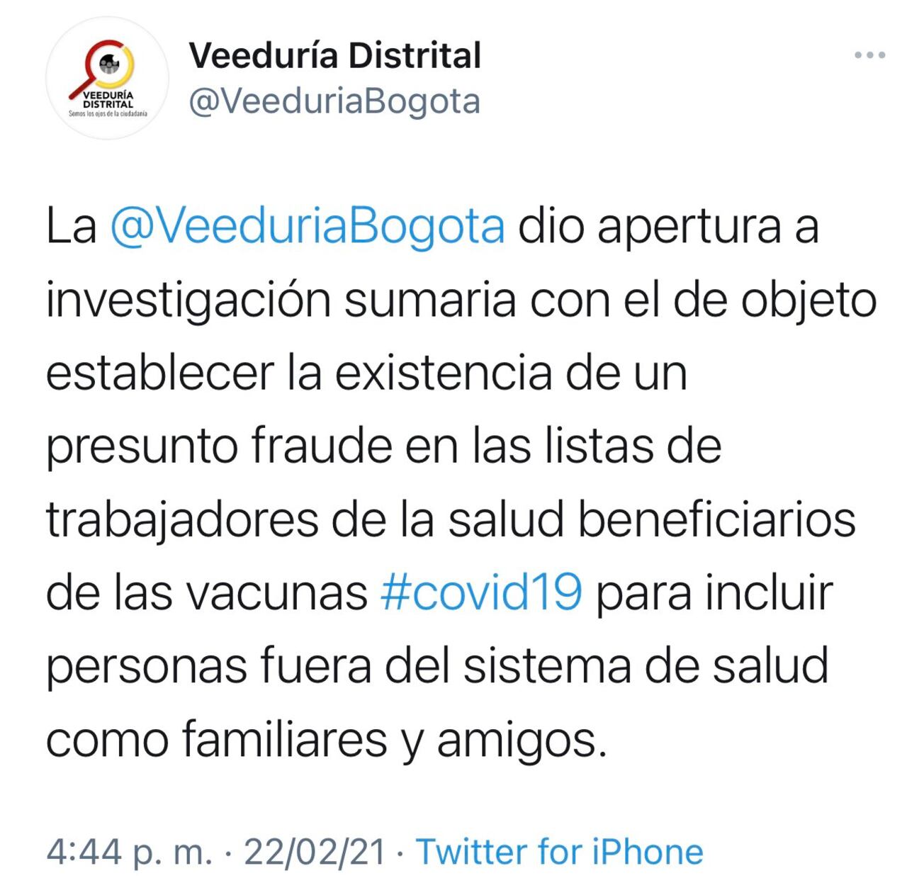 Trino veeduría.