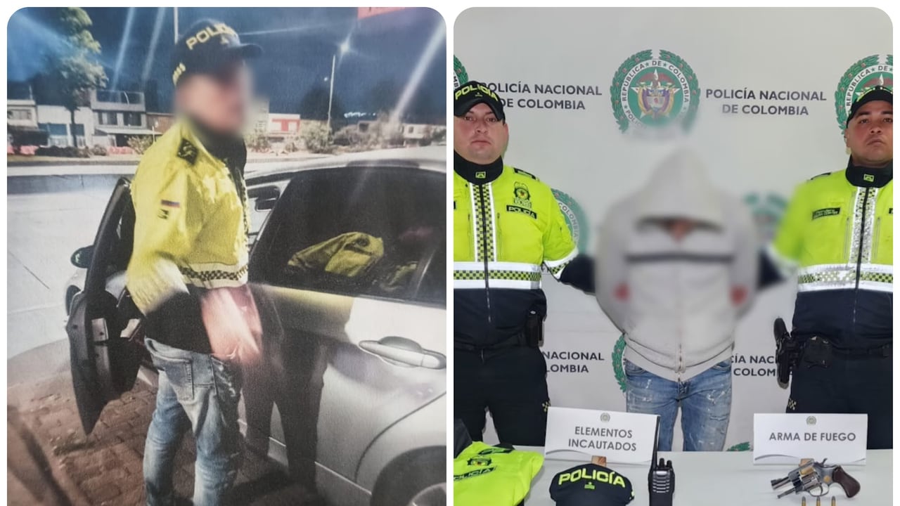 Capturan en Bogotá a un hombre que portaba uniforme policial y un arma de fuego.